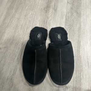 UGG Black Suede Slip-On Slippers